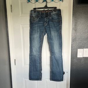 Rock Revival Men's Slim Straight Jeans in Blue